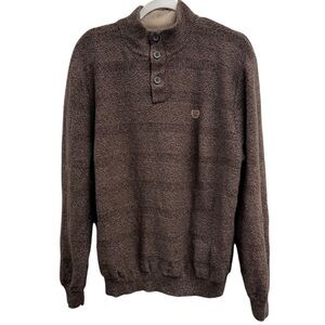 Chaps Men's Size XL Brown 3 Button Turtleneck Long Sleeve‎ Sweater